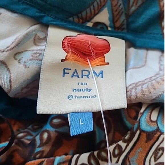 Farm Rio Anthropologie Wide Leg Leopard Paisley Pants size L - Picture 6 of 6